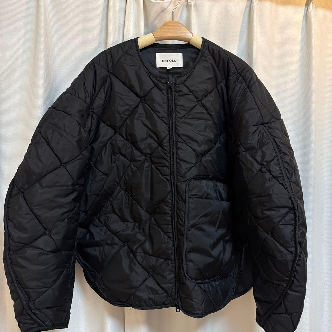 ENFOLD エンフォルド　SATIN QUILTED JACKET 36