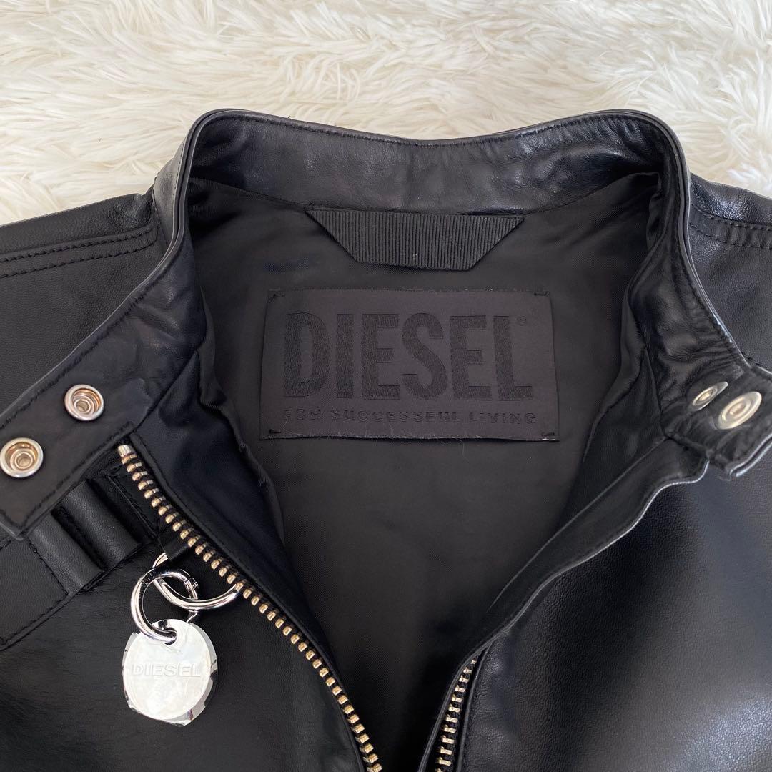 ディーゼル レディース レザー シングルライダースジャケット 美品 L