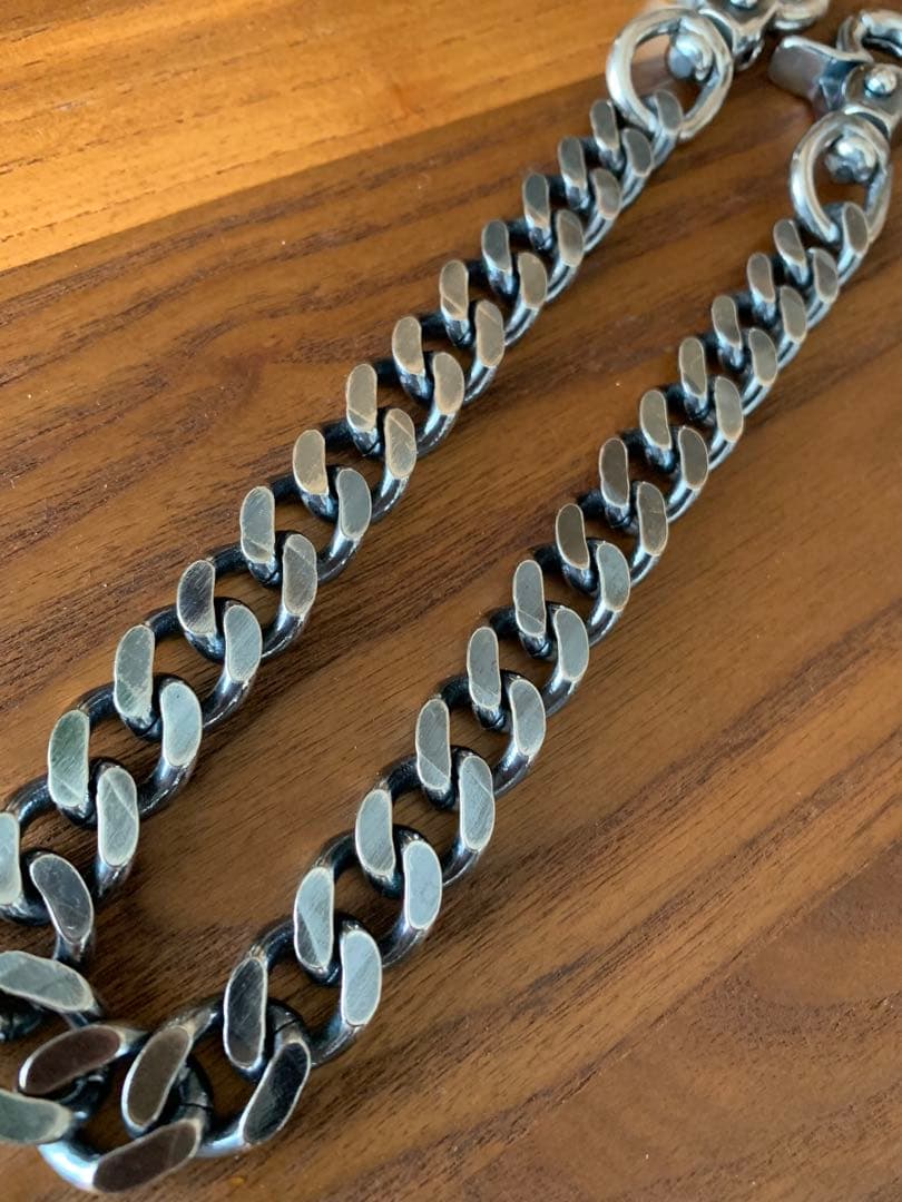 フッチーさま専用銀厚ウォレットチェーン 70cm 2クリップ 燻し