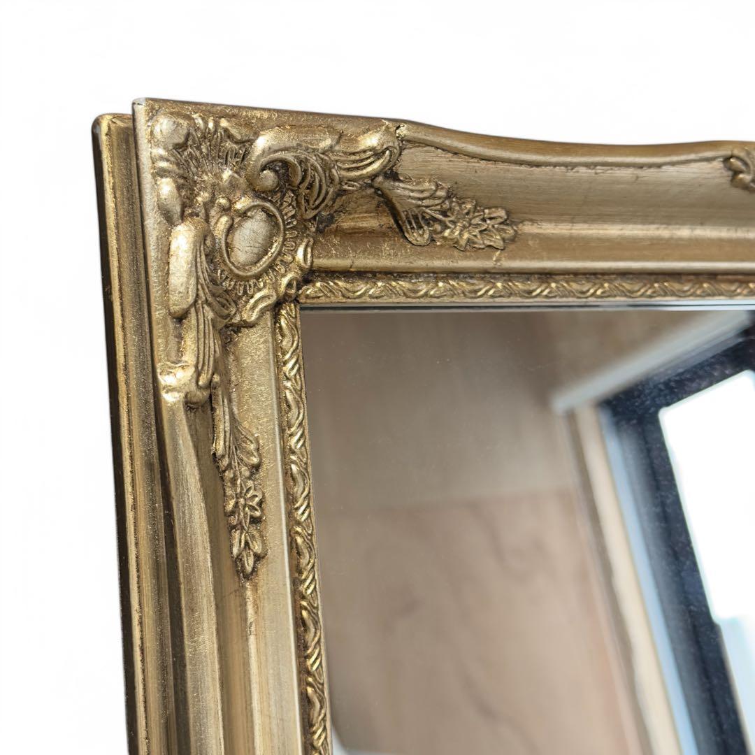 アンティーク調 ゴージャス ミラー 全身 姿見 立掛け 幅41cm