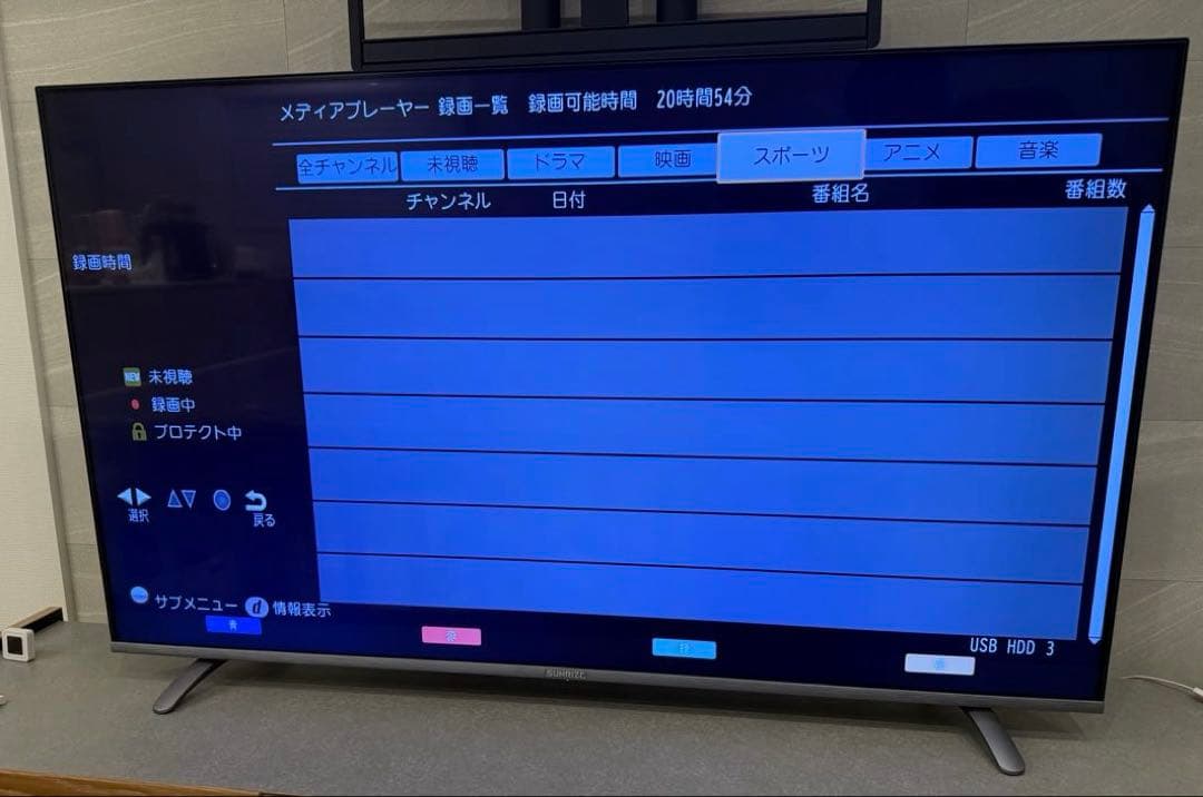 SUNRIZE 液晶テレビ 本体　55型　2019年式