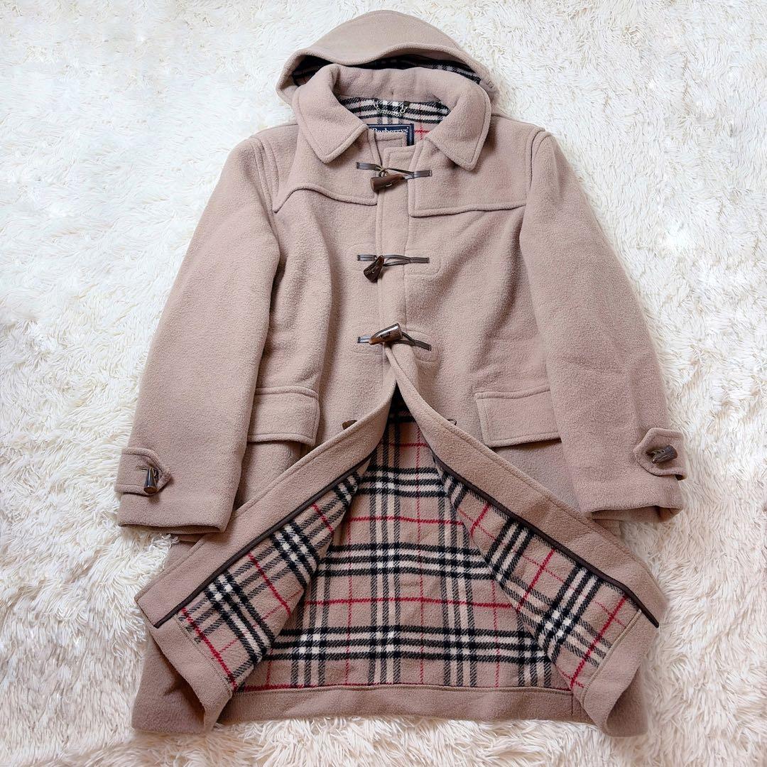 Burberrys ベージュ ノバチェックダッフルコート　フード取り外し トグル