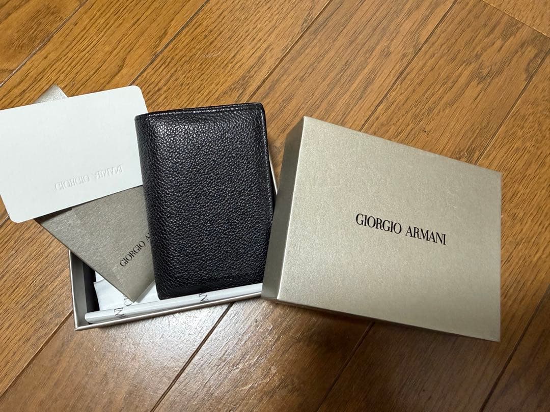 Giorgio Armani ブラックレザー 名刺入れ
