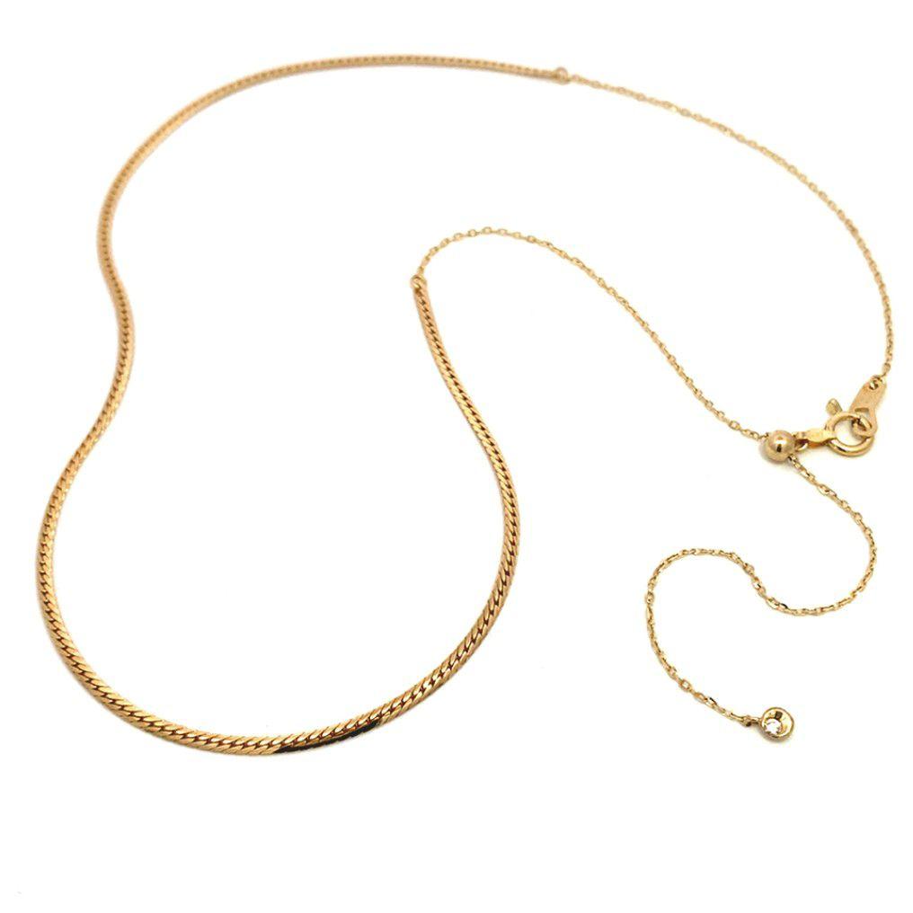 スタージュエリー　K10　ヘリンボーン　ムーンセッティング　ダイヤ　ネックレス