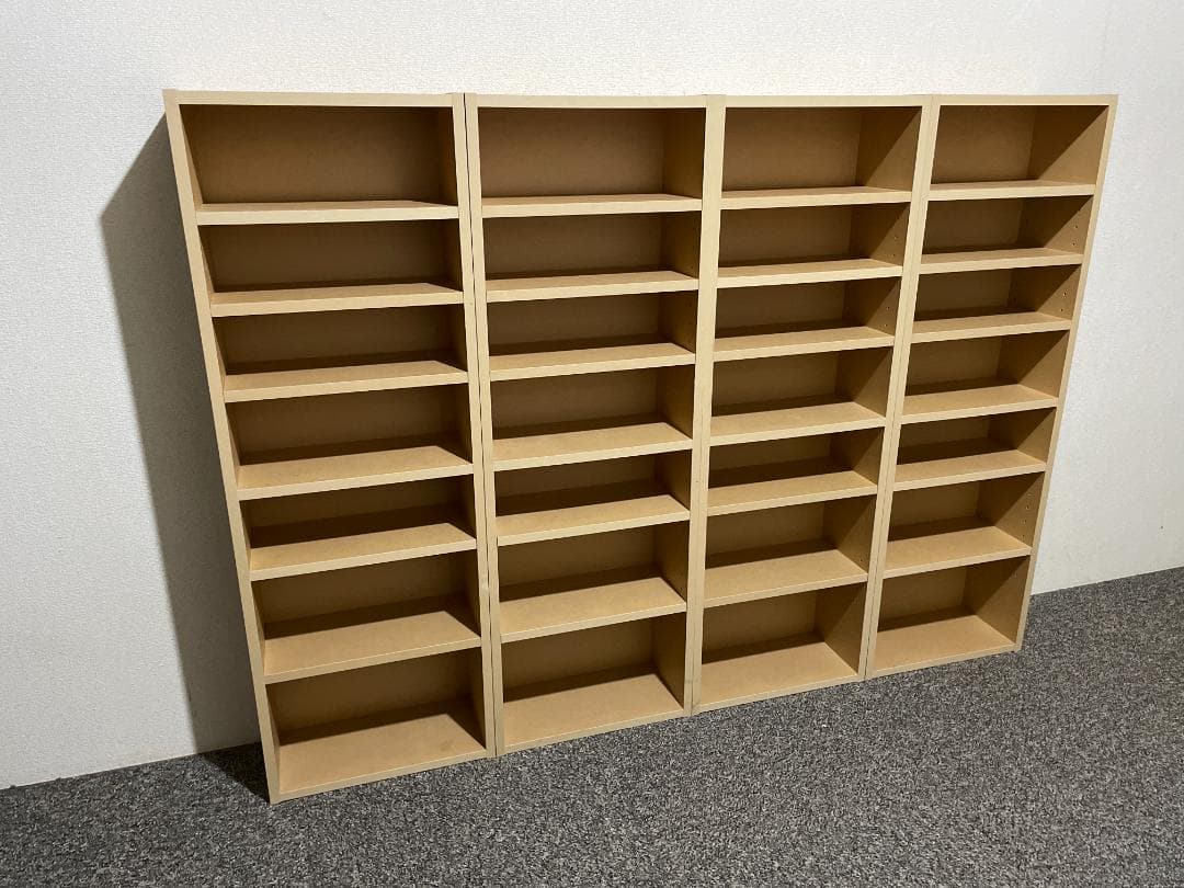 無印良品 廃盤 パルプボードボックス・マルチラック×４ 本棚 ジョイント金具付き