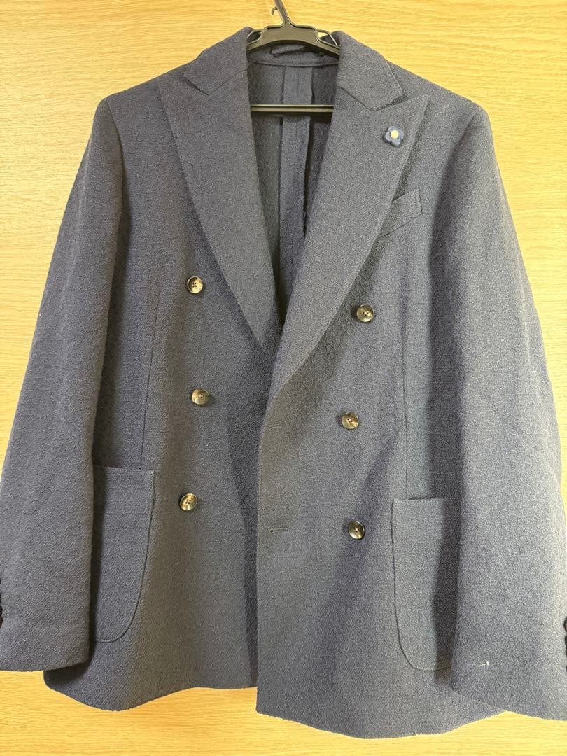 LARDINI ダークネイビー ダブルブレストジャケット