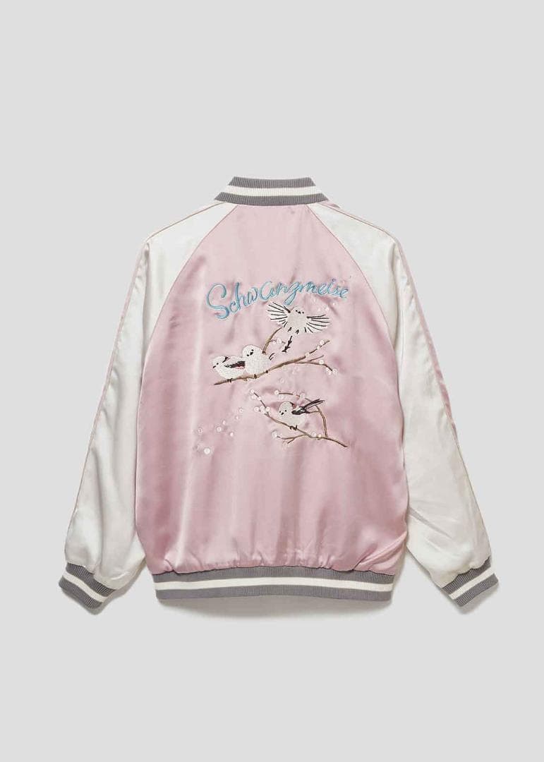 グラニフ シマエナガ 刺繍 スカジャン ブルゾン Lサイズ