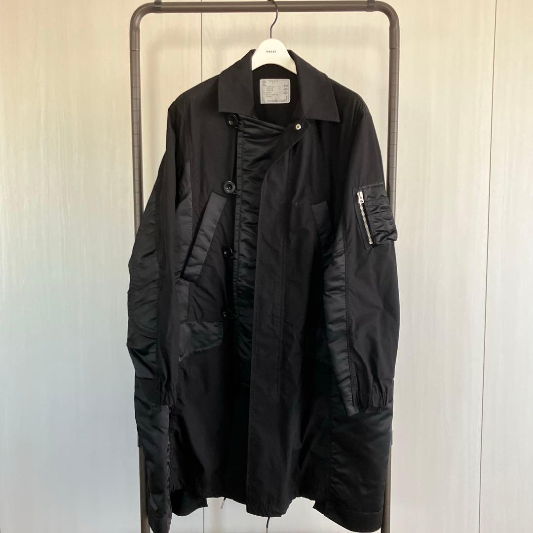 sacai ドッキングミリタリーコート　scm-052 ブラック　size1