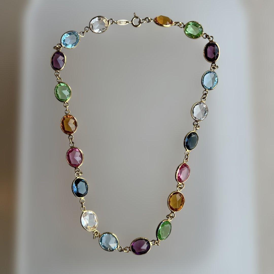 最終価格イタリア製カラフルストーンネックレス＆ブレスレット2点セット新品未使用品
