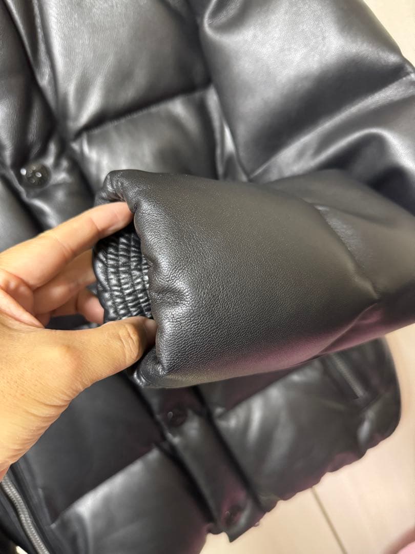 美品　ナノユニバース　ラムレザーダウンジャケット　Sサイズ