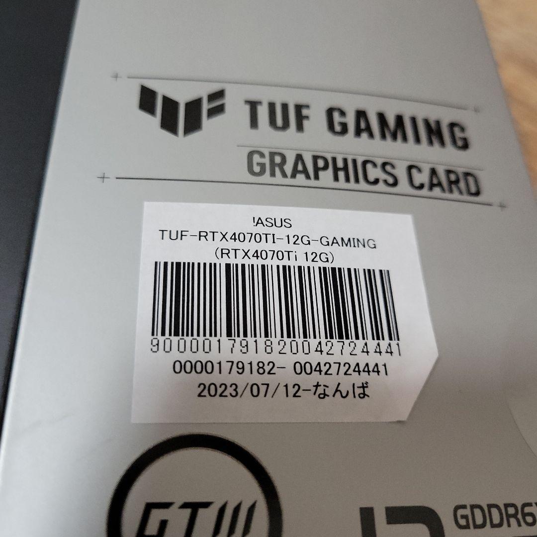 当日発送 ドスパラ購入ASUS GEFORCE RTX 4070 Ti 12GB