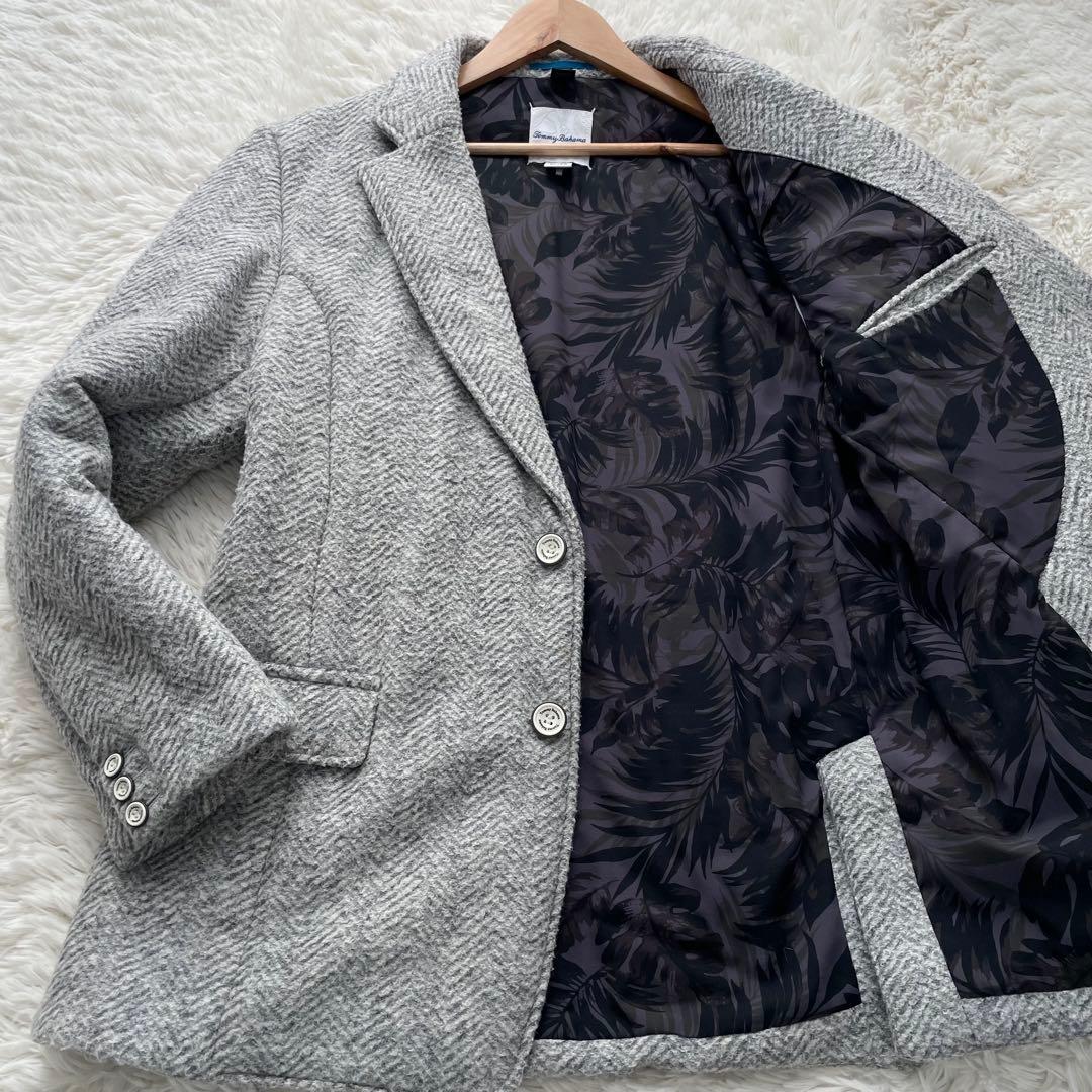 極美品✨トミーバハマ　テーラードジャケット　肉厚ダウン　ヘリンボーン　裏地　XL