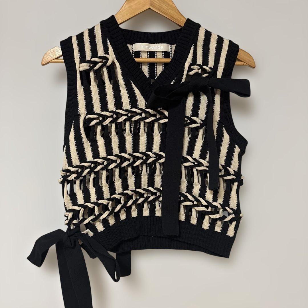 leinwande Braids Stripe Knitted Vest ベスト