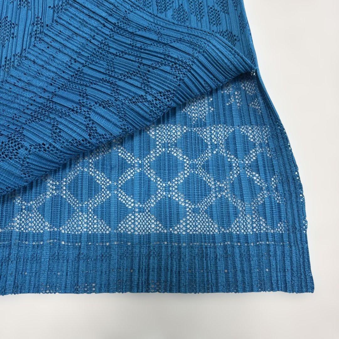 イッセイミヤケ PLEATS PLEASE プリーツプリーズ チュニック ブルー