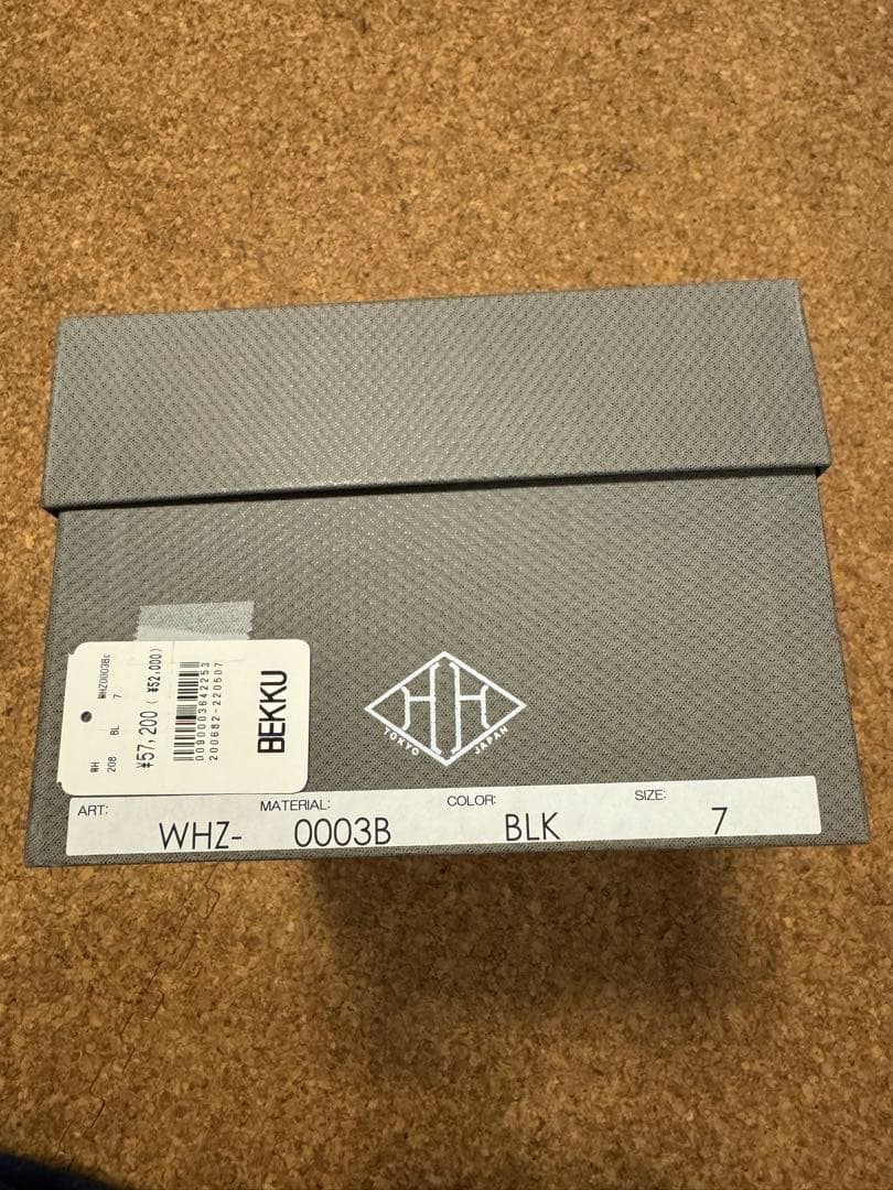 【限定】WH BEKKU HOMME Zソール プレーントゥ　オールブラック