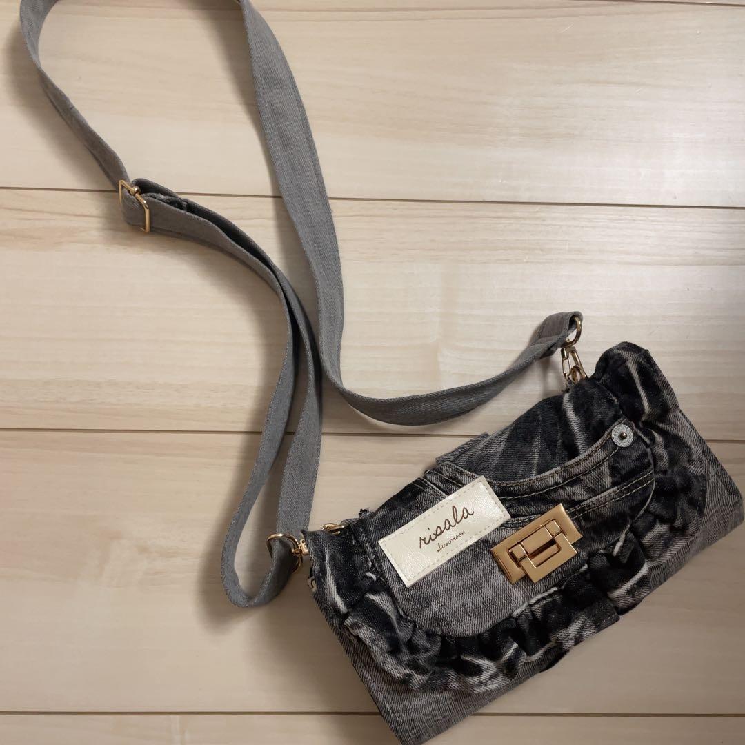 デニム リメイク フリル ウォレット ショルダー