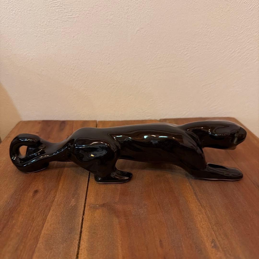 ブラックパンサー 陶器　置物　ミッドセンチュリー　ヴィンテージ　50-60s