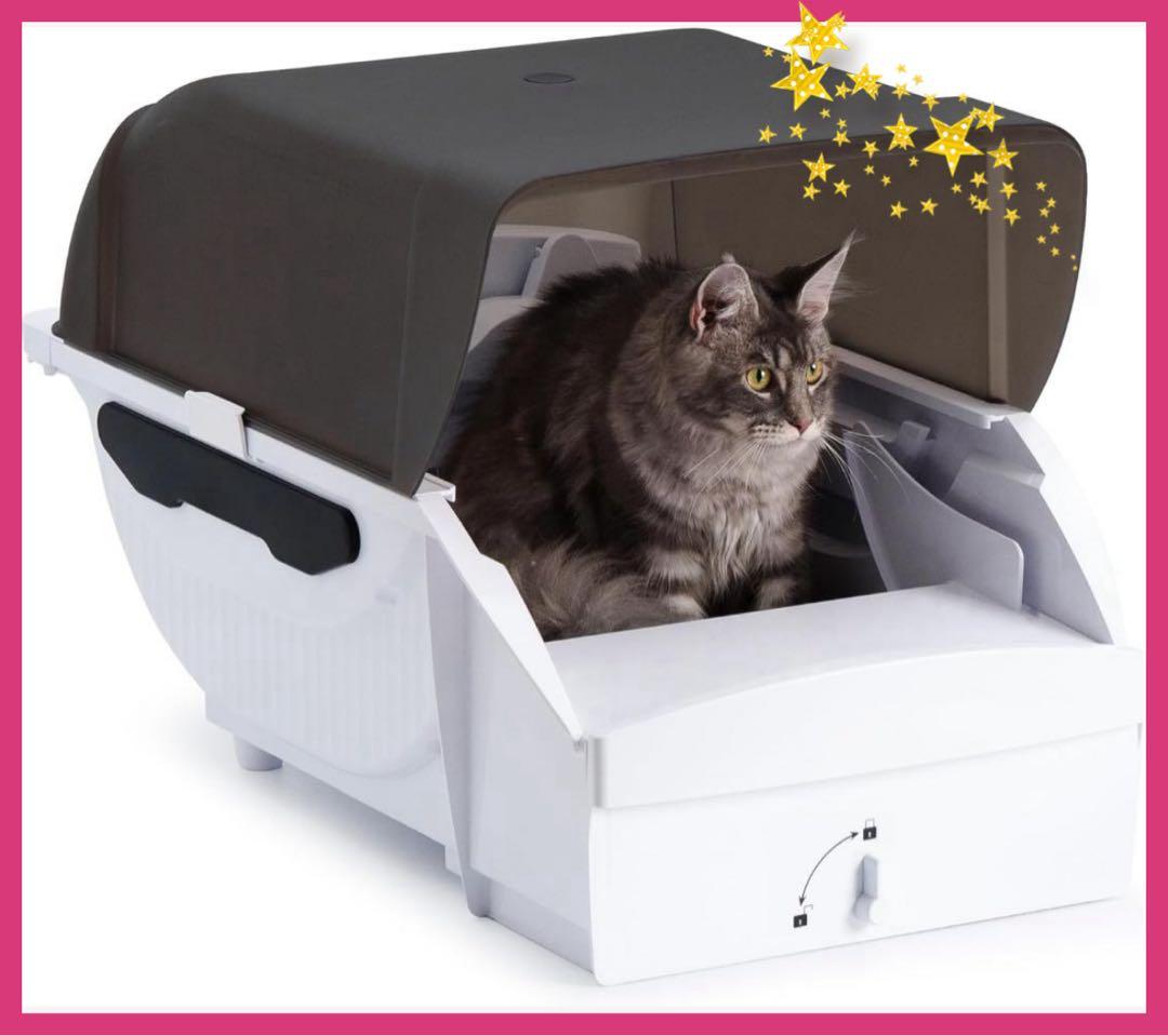 トイレ 猫 トイレ 自動 大型: 全自動 ネコトイレ 大型猫用 猫のトイレ 多頭