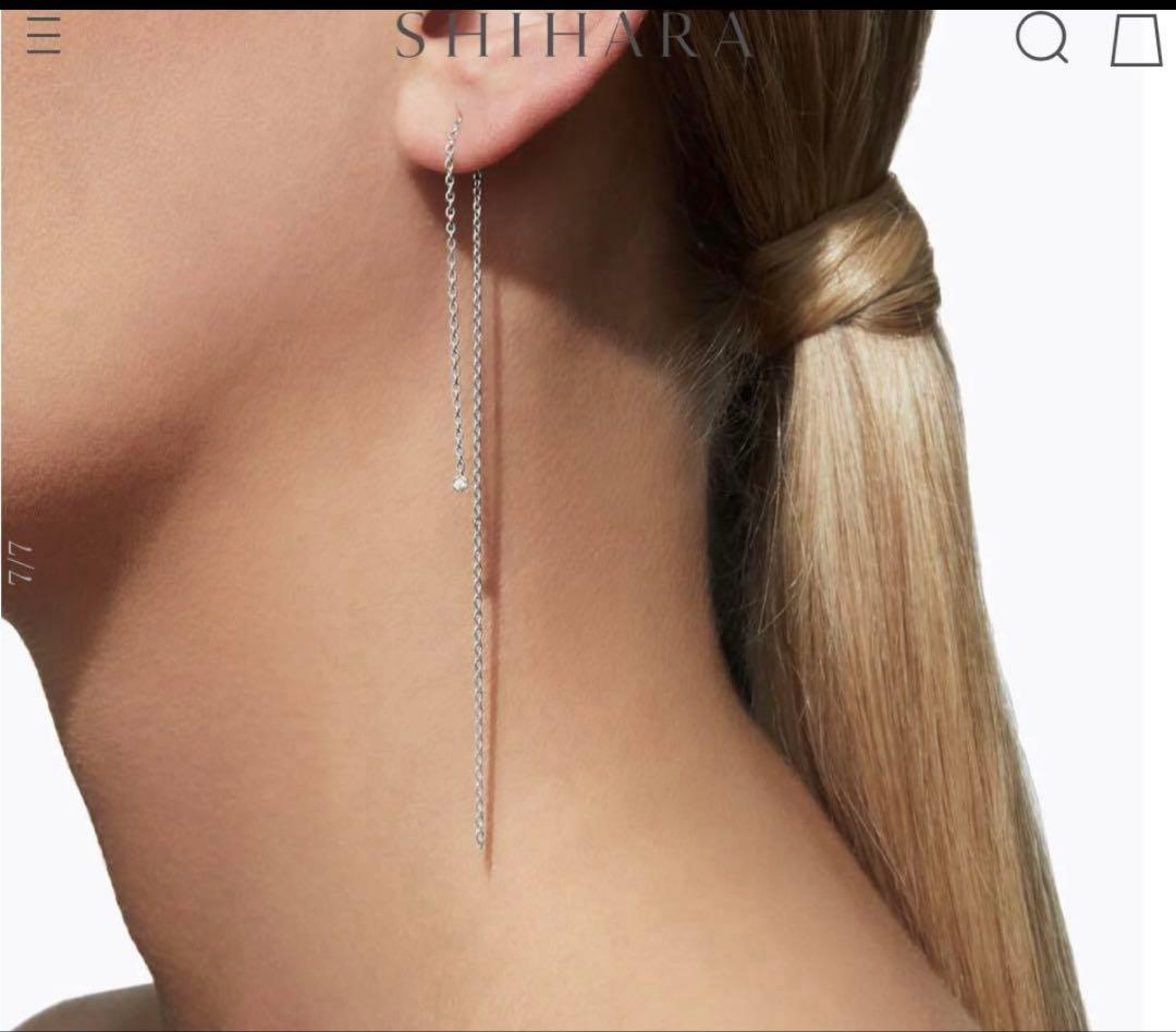 【ほぼ未使用　限界値下げ】シハラ　チェーンピアス18KG 片耳