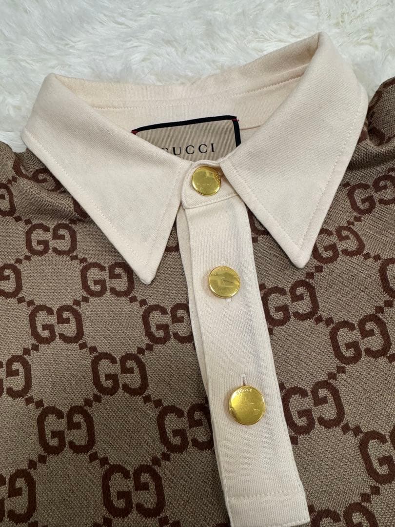 GUCCI GGロゴポロシャツ ブラウン/ベージュ