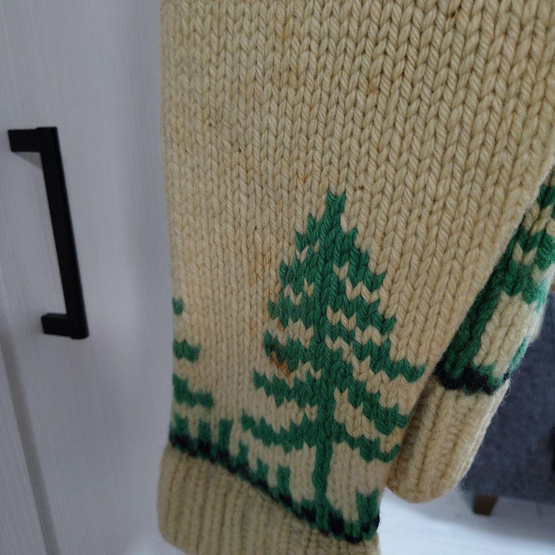 70s　カウチンセーター　ライトニングジップ　要クリーニング