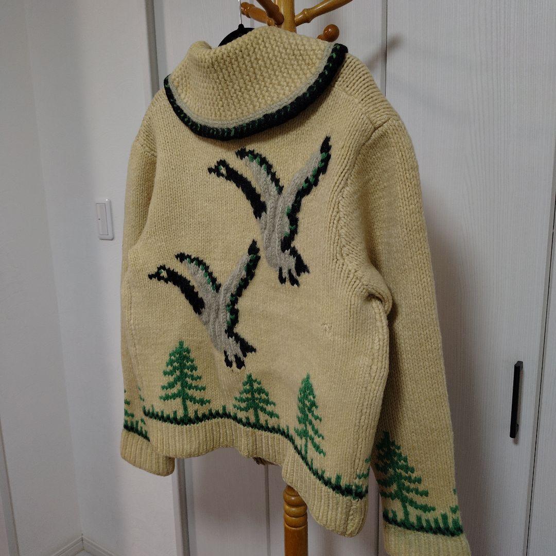 70s　カウチンセーター　ライトニングジップ　要クリーニング