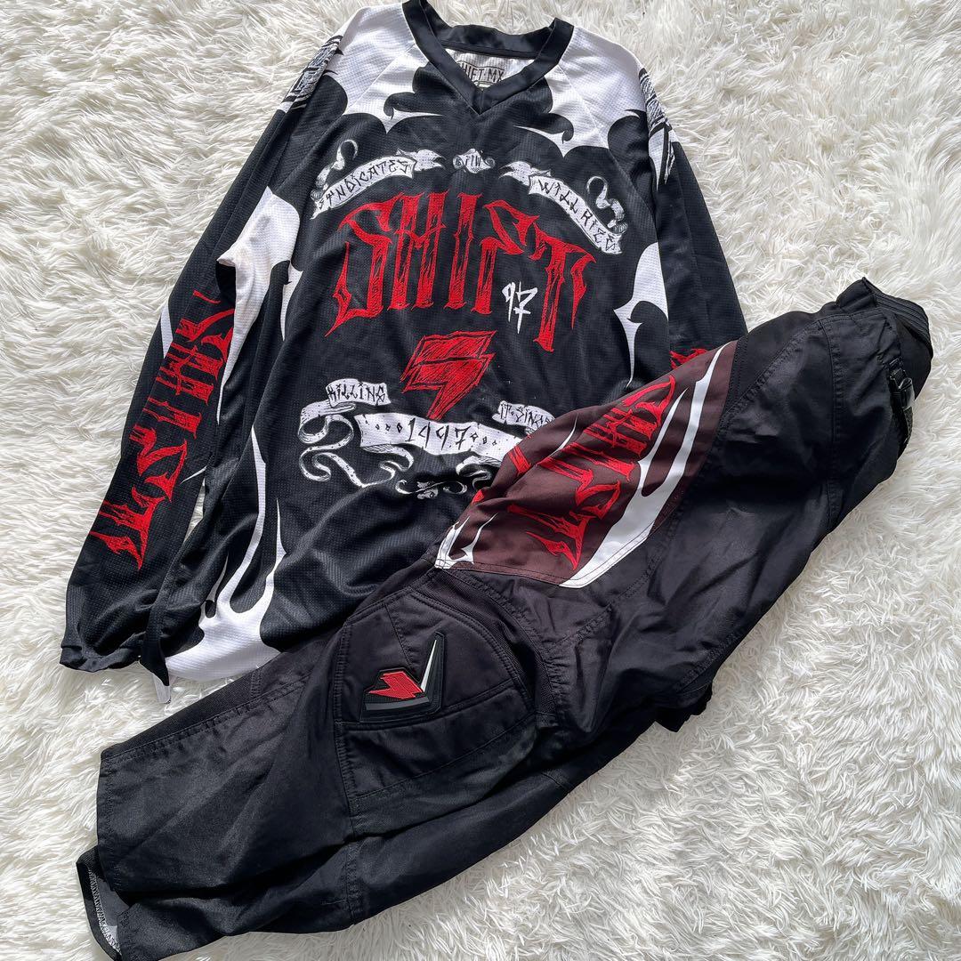 希少 レア SHIFT シフト 上下セット バイクウェア ライディング ブラック