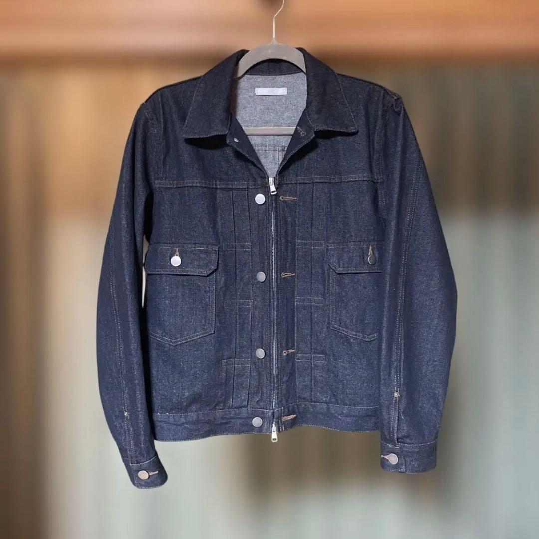 【WYM】DENIM CROPPED ZIP TRUCKER JK ブルー系 S