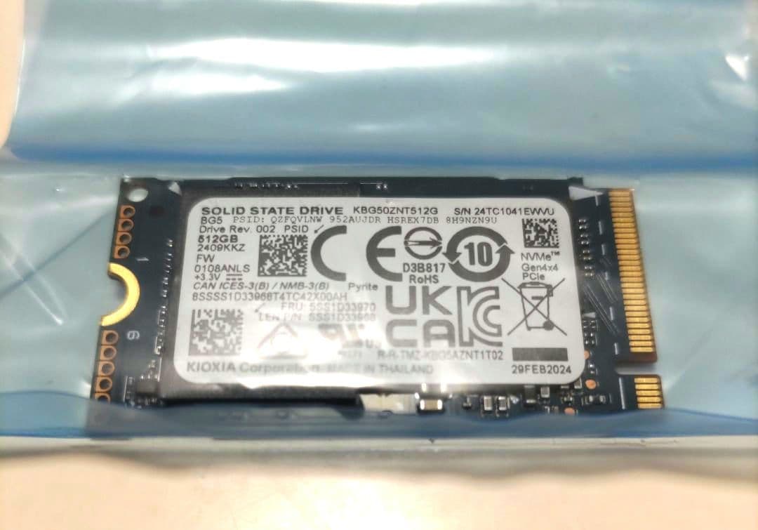 内蔵型SSD KIOXIA KBG30ZNT512G 512GB SSD M.2