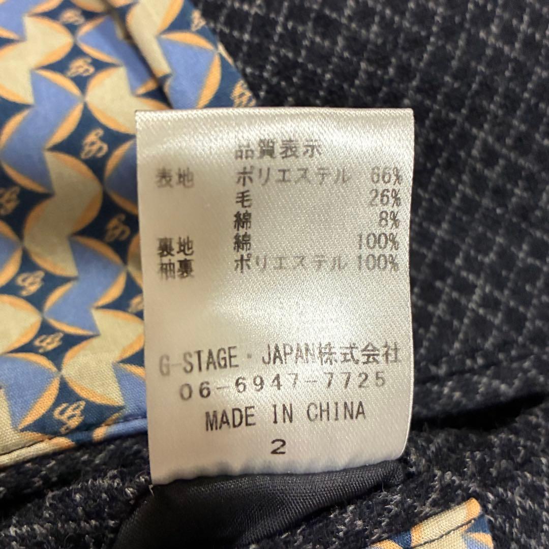 G-Stage 【秋冬】 紺 格子柄 トラベル アンコン ジャケット パンツ