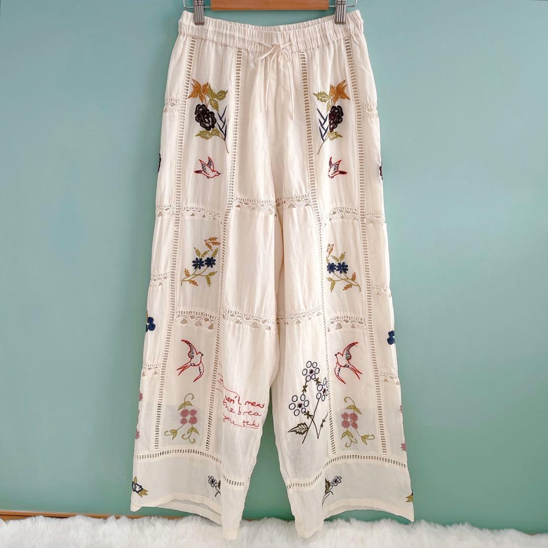 ［専用］エンブロイダリーパッチワークトラウザーズ 刺繍 36 TODAYFUL