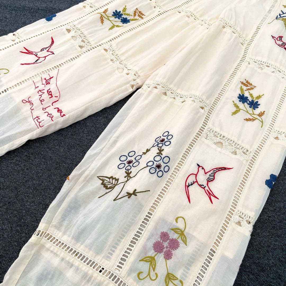 ［専用］エンブロイダリーパッチワークトラウザーズ 刺繍 36 TODAYFUL