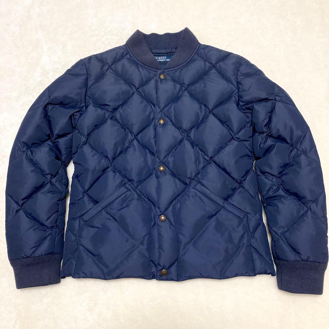 美品 ポロラルフローレン ダウンジャケット ダイヤキルティング 極暖 肉厚 紺