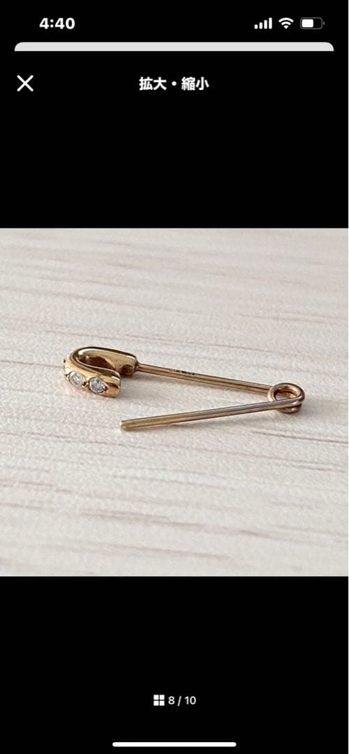 『美品』JAM  MADE セーフティピン 10k ダイヤモンド ピアス