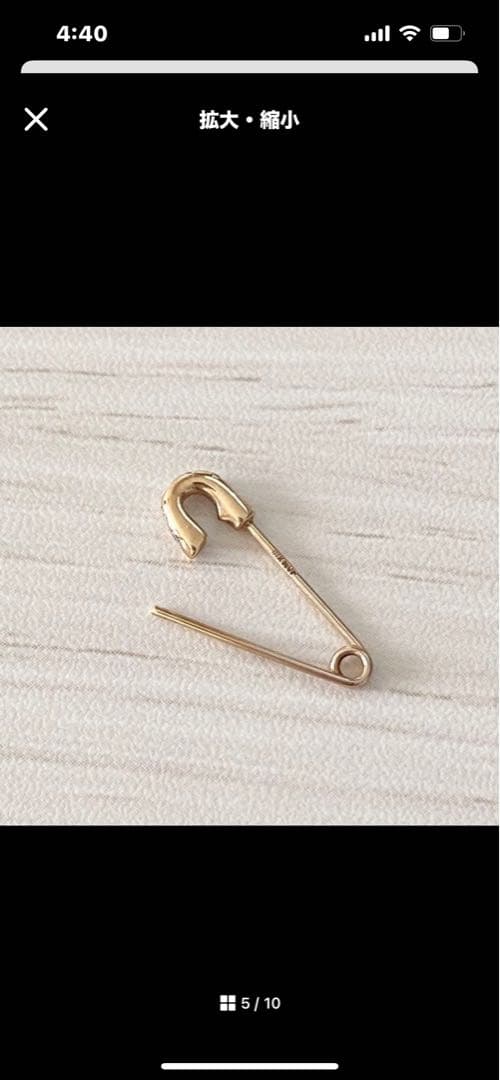 『美品』JAM  MADE セーフティピン 10k ダイヤモンド ピアス