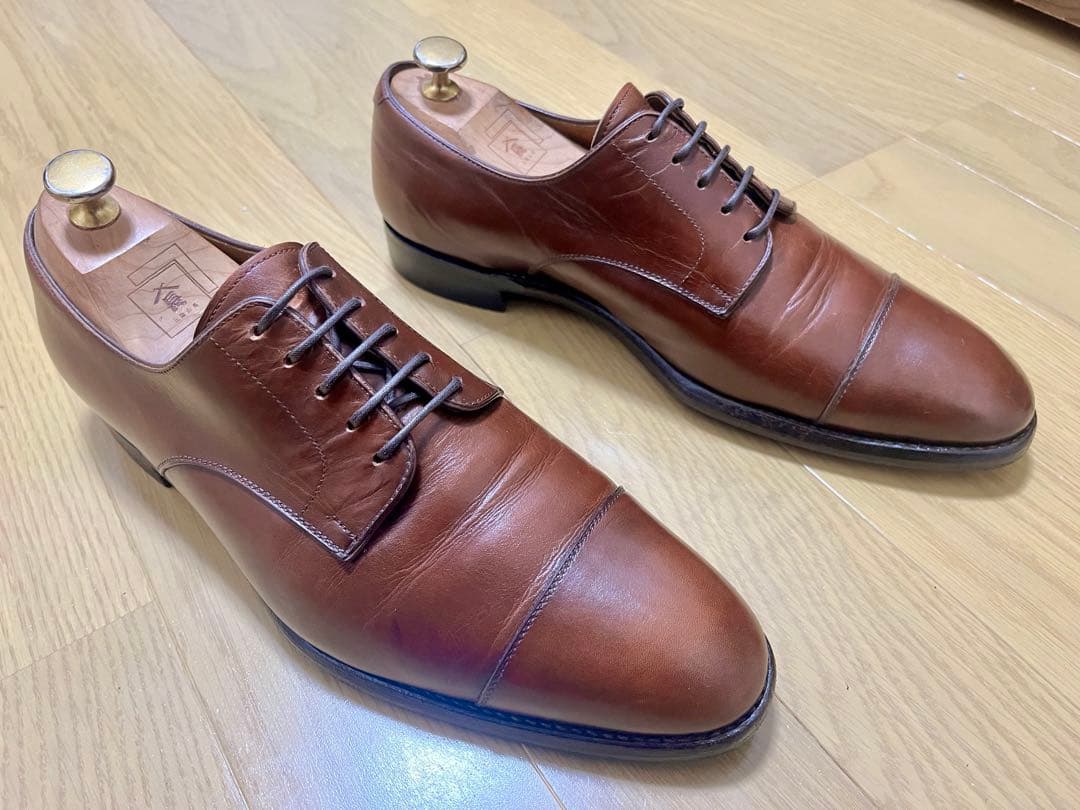 三陽山長　26.0cm ストレートチップ　茶靴