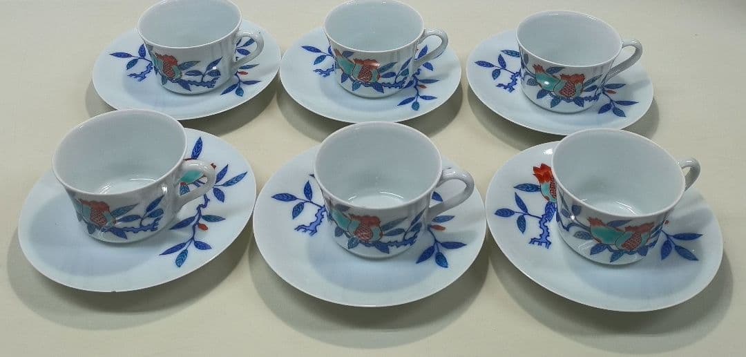 今右衛門錦柘榴絵紅茶椀　6客セット