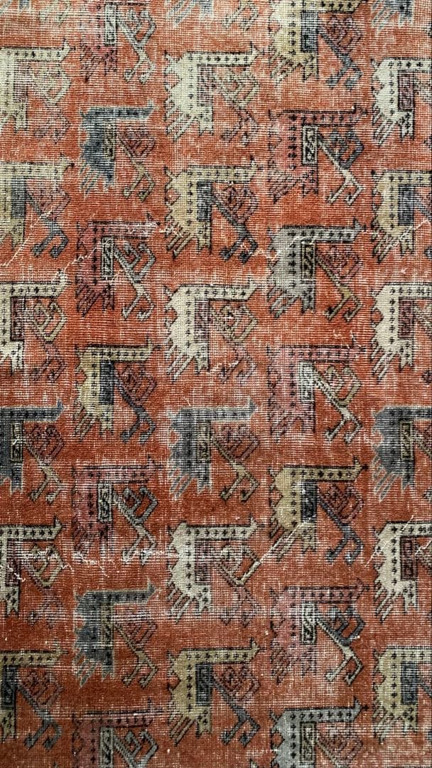 85.5×152 \"孔雀の行進\" ViNTAGE TURKiSHRUG