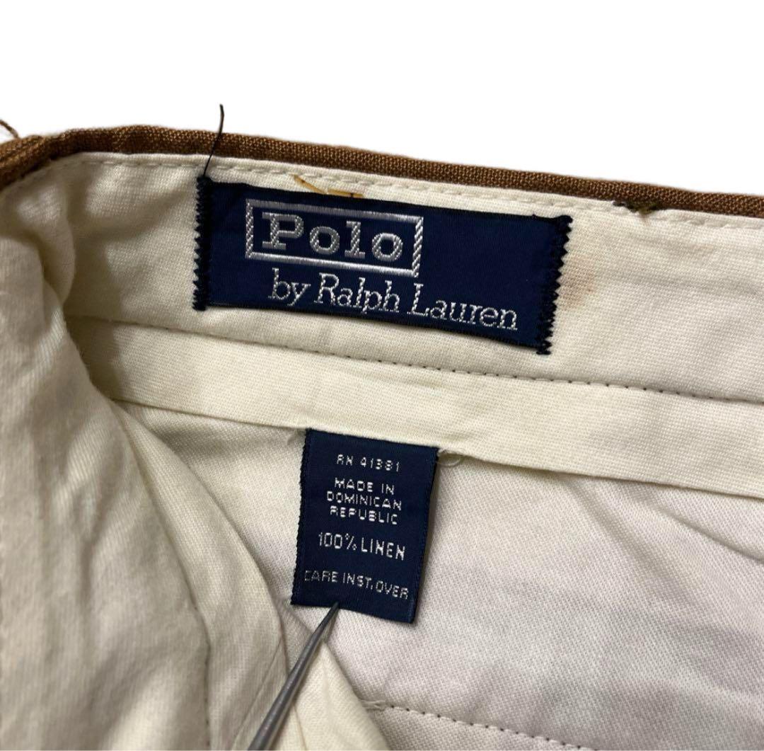 90s RALPH LAUREN ラルフローレン リネンパンツ スラックス