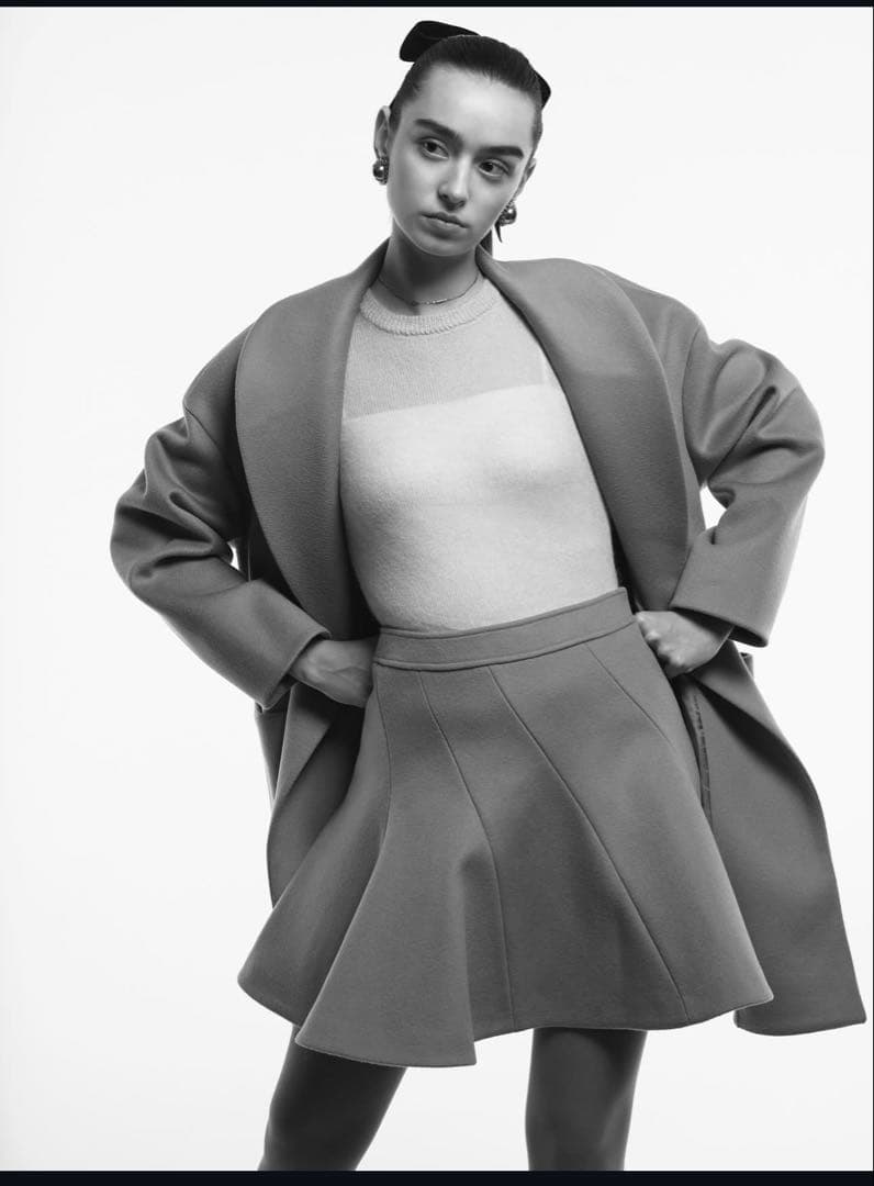 ボーダーズ アットバルコニー　25AWフレアミニスカート 38サイズ グレー