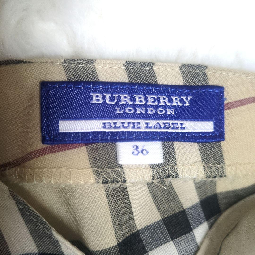 極美品 バーバリーブルーレーベル ノバチェック ワンピース ホルターネック 36