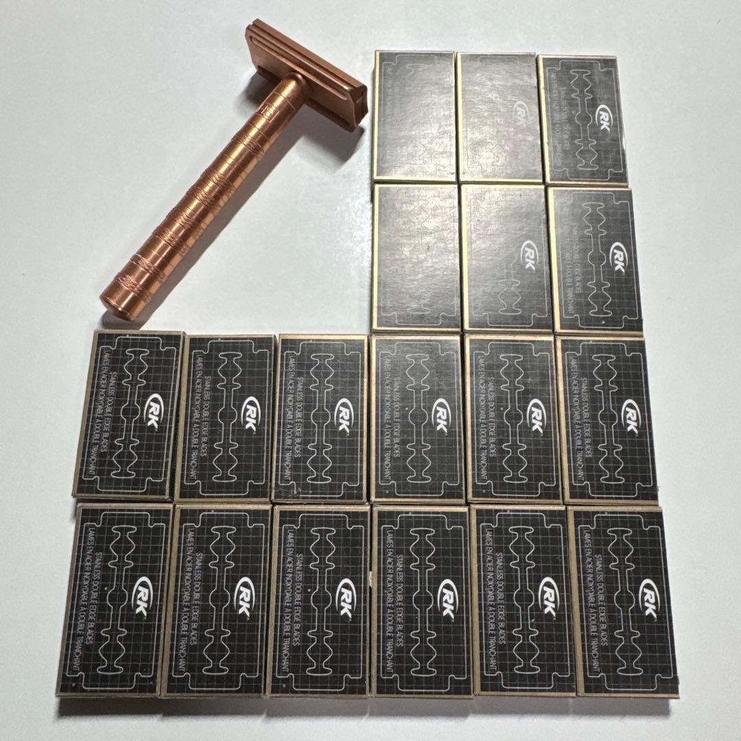 ヘンソンシェービング(ゴールド 安全剃刀 金属製) 替刃80枚セット