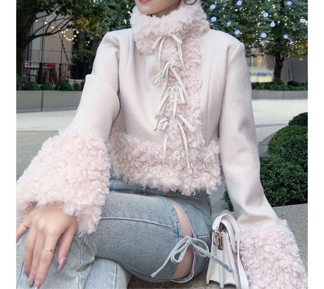 RESEXXY ピンク ポイントフェイクファーブルゾン