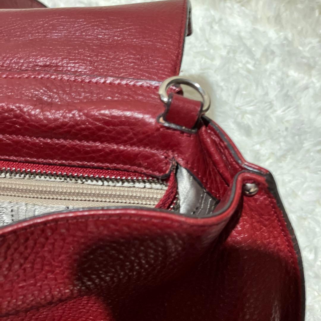 【フェラガモ・ソフィア】ガンチーニツーウェイ 深めの赤✨美品✨突撃セール開催♡