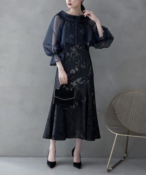 極美品 etoll. エトル シアーブラウス シフォン ボレロ キャミドレス S