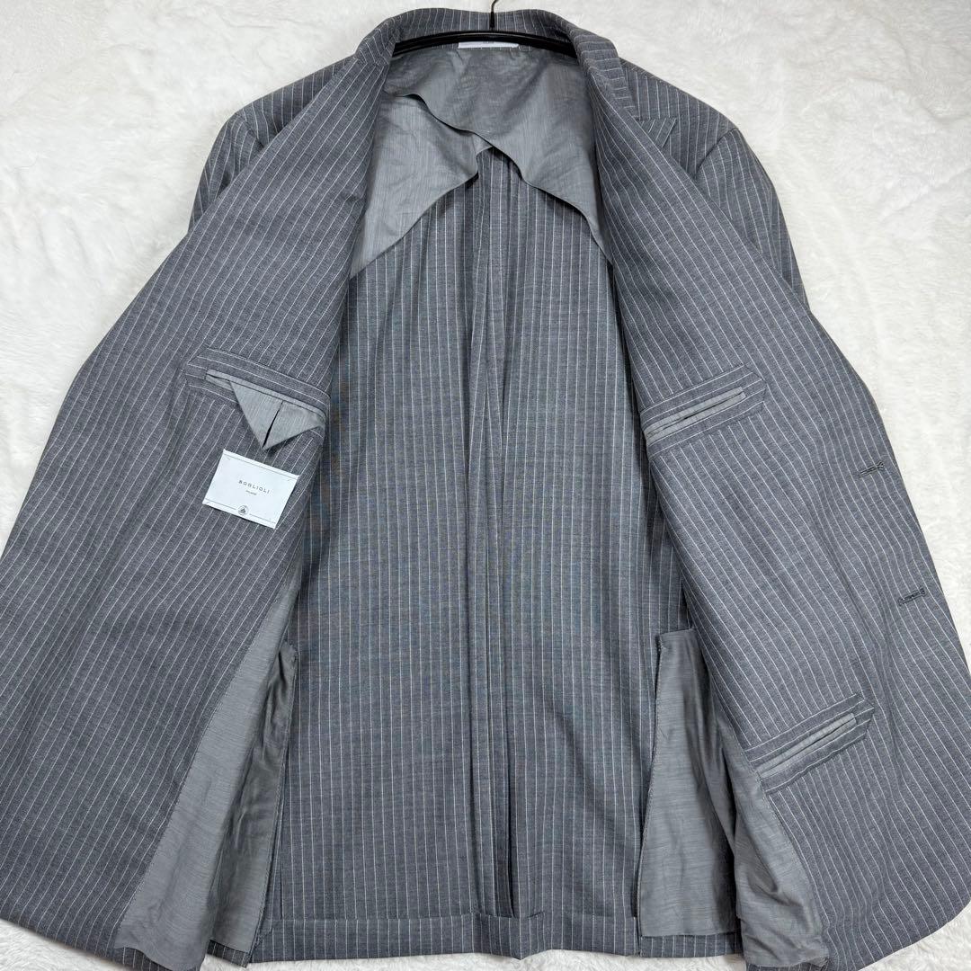 極美品 BOGLIOLI スーツ セットアップ 現行タグ ストライプ 50