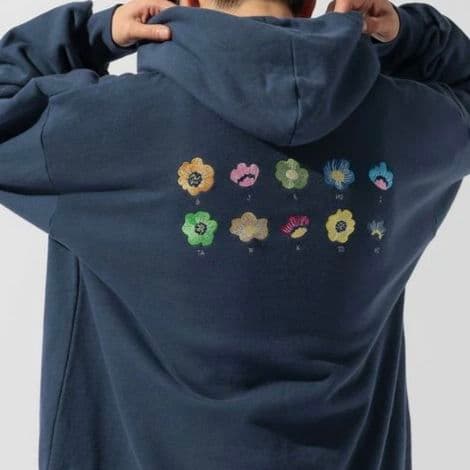 ボーイフレンド シーズン2 × ニコアンド【コラボ フーディー 】ネイビー•L