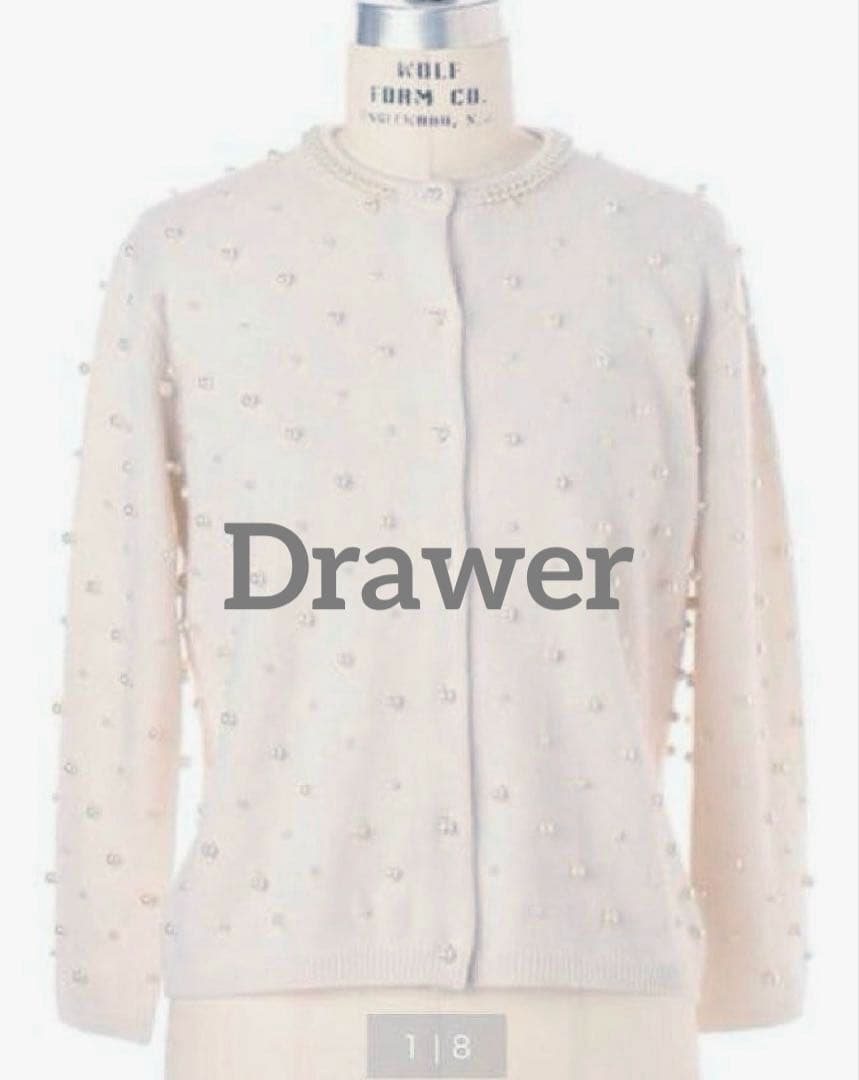 【最終価格！】drawer パール ビーズカーディガン カシミア 定価10万以上