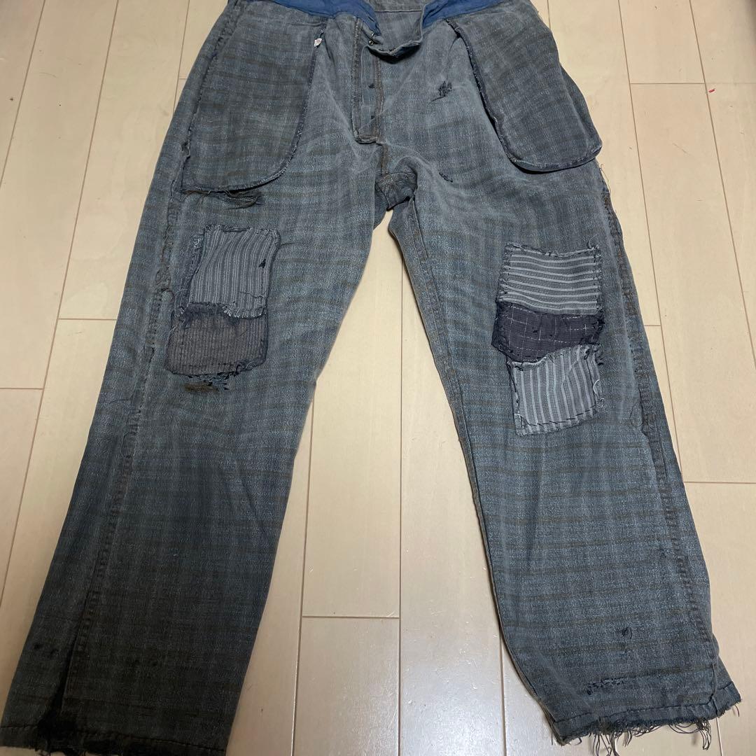 40s襤褸　フレンチヴィンテージ チェックパンツ
