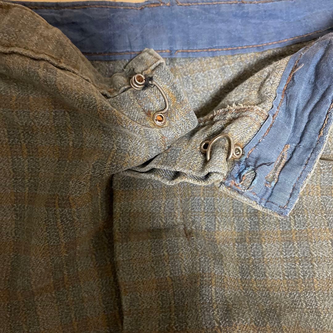 40s襤褸　フレンチヴィンテージ チェックパンツ